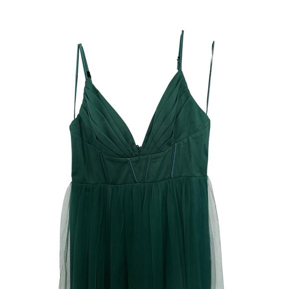 Maniju Green Maxi Dress Color EMERALD Style MF21427 Size L - Picture 2 of 9